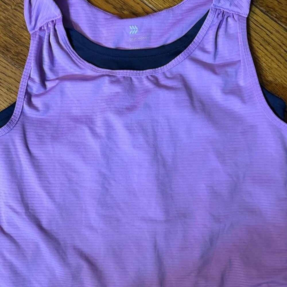 All in Motion and Avia purple, navy, grey and black workout tank tops and short - Picture 2 of 8